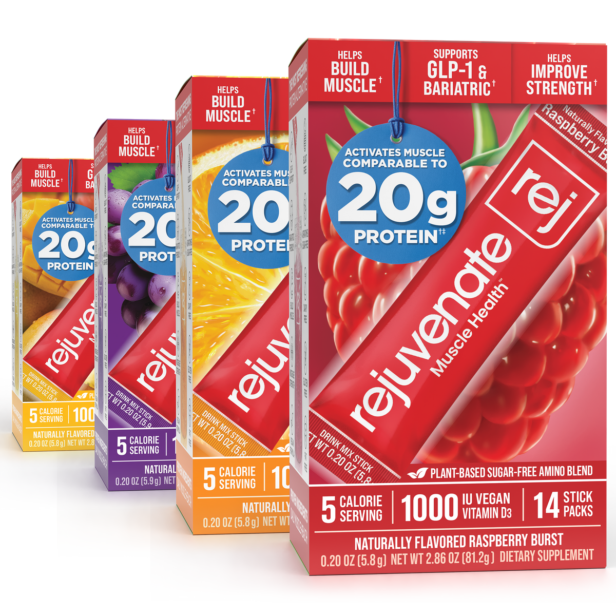 Rejuvenate Muscle Health carton and stick packs