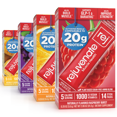 Rejuvenate Muscle Health carton and stick packs